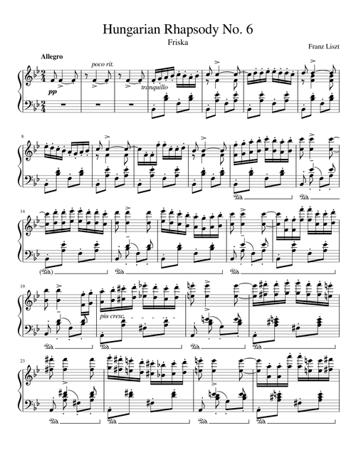 Hungarian Rhapsody No. 6 Friska - Franz Liszt