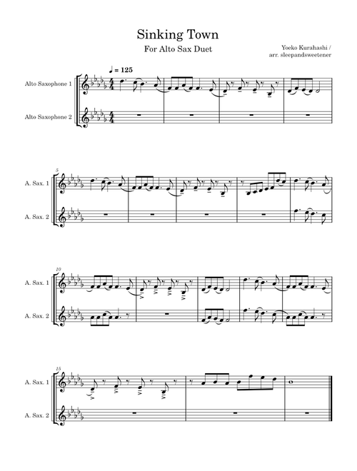 Sinking Town – Alto Sax