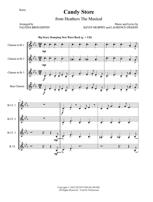 Candy Store (Arr. Talitha Broughton) - Heathers The Musical (Woodwind Ensemble)