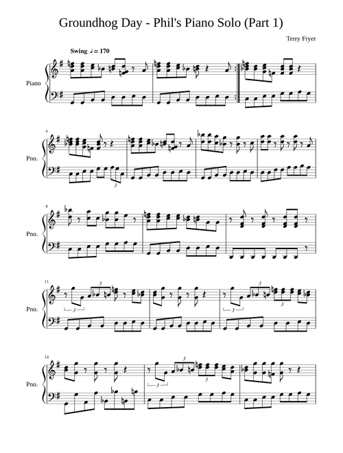 Groundhog Day - Phil's Piano Solo (Part 1)