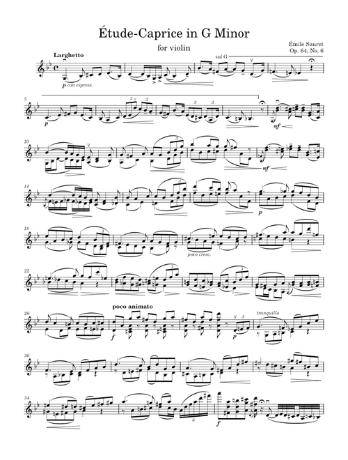 Étude-Caprice in G Minor - É. Sauret, Op. 64, No. 6