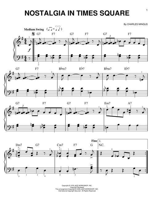 Nostalgia In Times Square - Charles Mingus (Easy Piano)