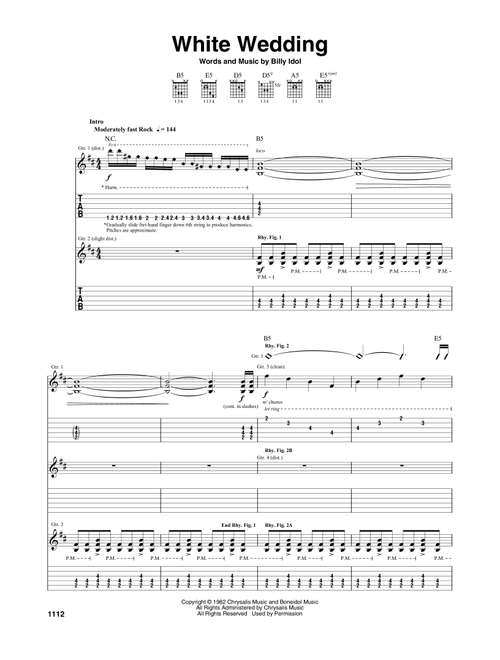 White Wedding - Billy Idol (Guitar Tab)