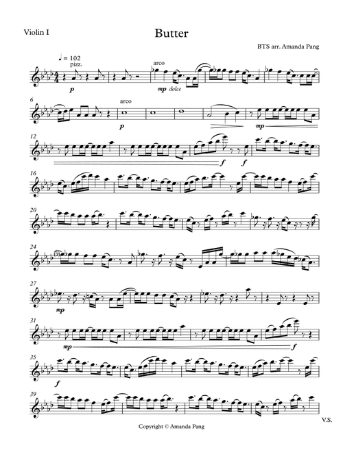 Butter (Arr. Amanda Pang) - BTS (String Quartet)