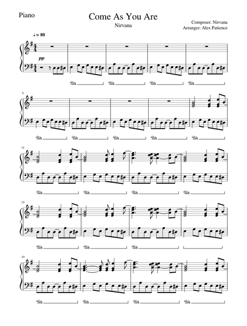 3854176 The Defenders Trailer Come As You Are Piano Lesson Sheets Nirvana 2