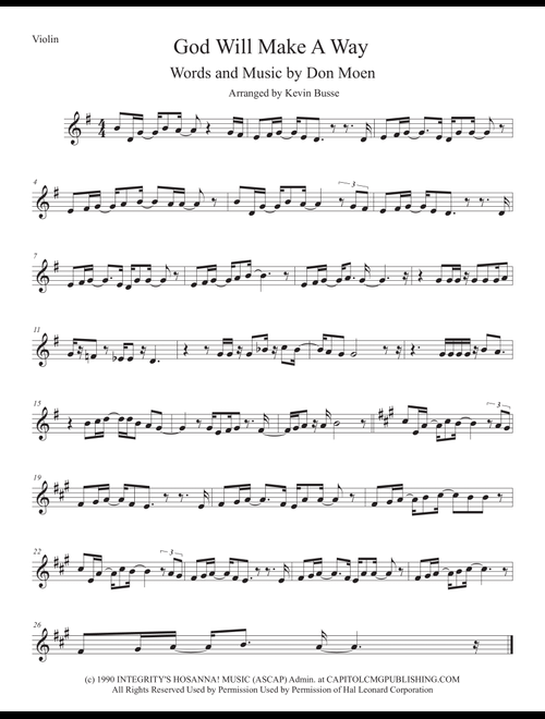 God Will Make A Way (Arr. Kevin Busse) - Don Moen (Violin Solo)