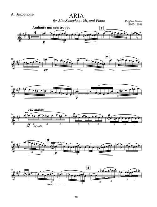 ARIA - Alto Sax Part (Arr. Zellev) - Eugène Bozza (Alto Sax Solo)