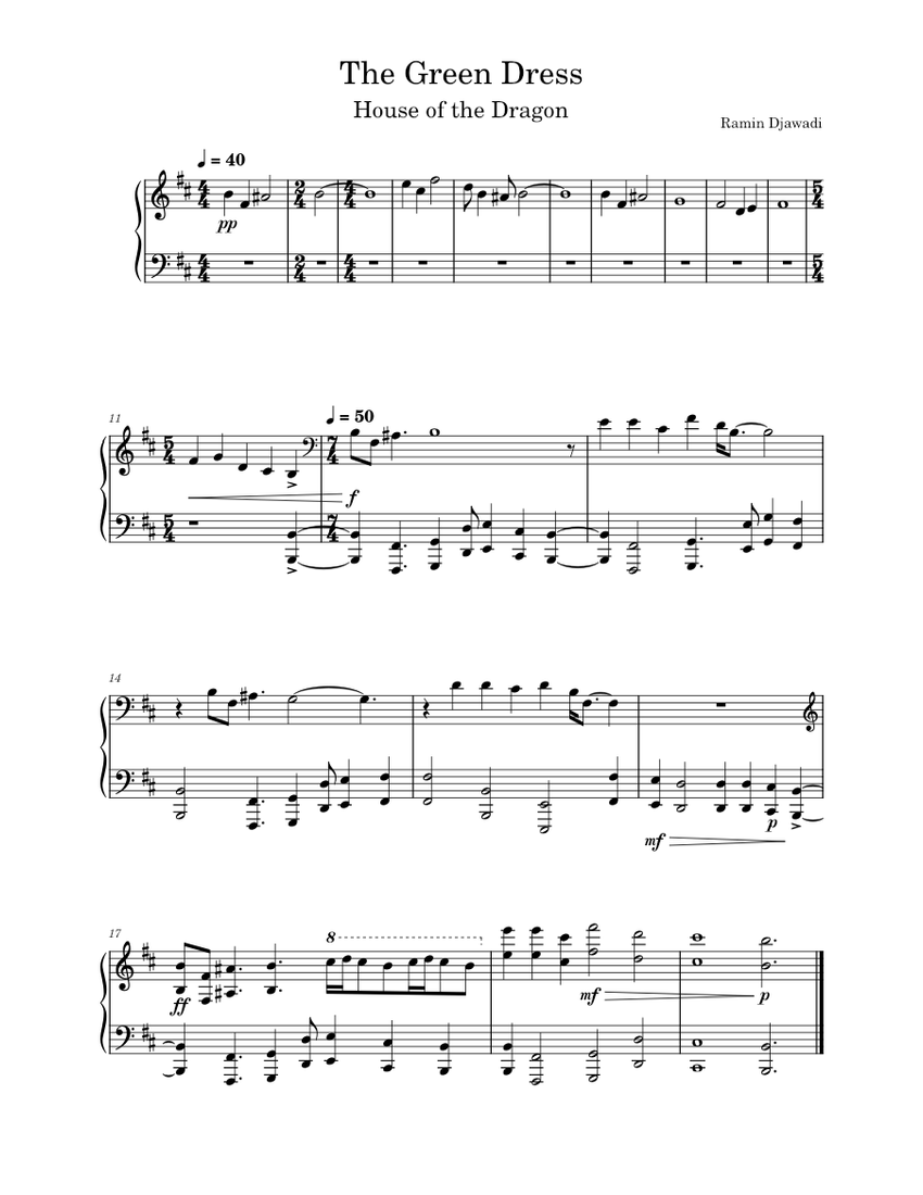 green green dress sheet music The Sound of Music (Easy Piano) main image 1