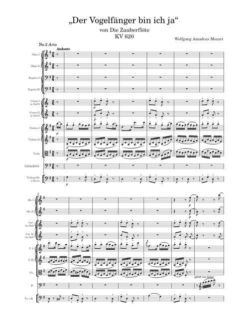 „Der Vogelfänger bin ich ja“ – Wolfgang Amadeus Mozart