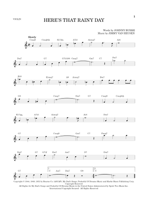 Play Official version of Here's that rainy day Sheet Music by