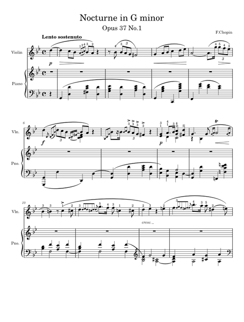 Nocturne, op. 37 no. 1 in G minor  – Frédéric Chopin