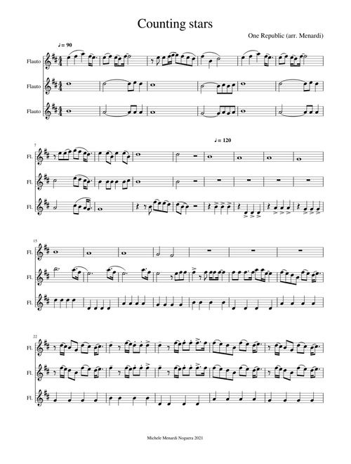 Counting stars – OneRepublic (for flute trio)