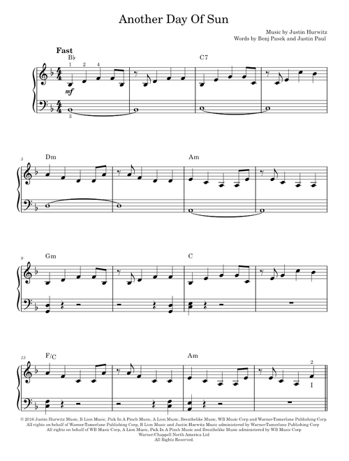Another Day Of Sun - La La Land (Solo)
