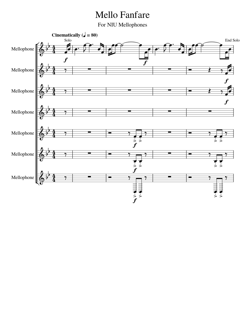 Universal Theme for The Best Section Sheet music for Mellophone