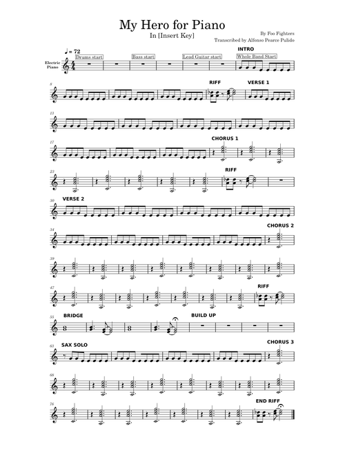 My hero – Foo Fighters for Piano