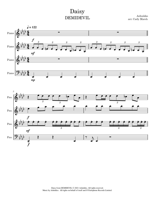 Daisy – Ashnikko (Piano Ver.)
