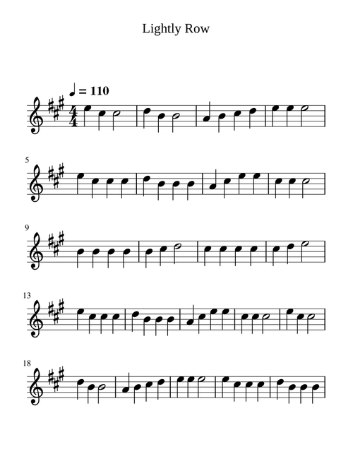 Lightly Row met 1 mus 2