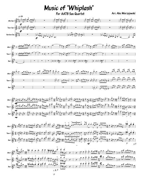 Whiplash for AATB Sax Quartet