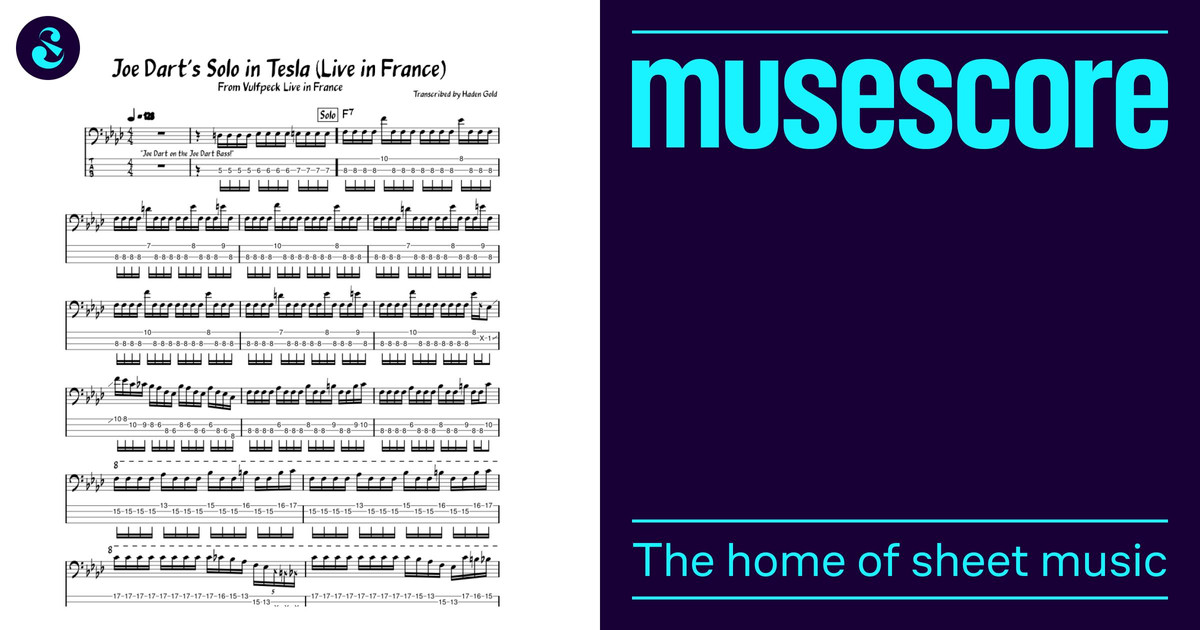Joe Dart's Solo in Tesla (Live in France) Sheet Music and Tab with