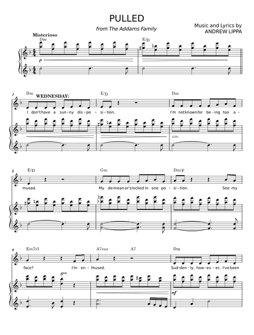 Pulled (from The Addams Family Musical) - Andrew Lippa