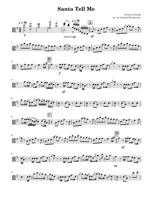 Santa Tell Me – Ariana Grande Ariana Grande - Santa Tell Me for solo viola