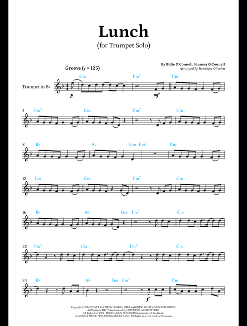 Lunch (Arr. Henrique Oliveira) - Billie Eilish (Trumpet Solo)