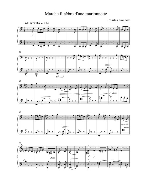 Marche funèbre d'une marionnette - Charles Gounod (Piano Solo)