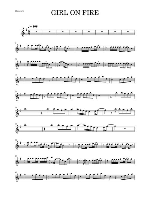 Girl on fire – Alicia Keys (ALTO SAX RMX)