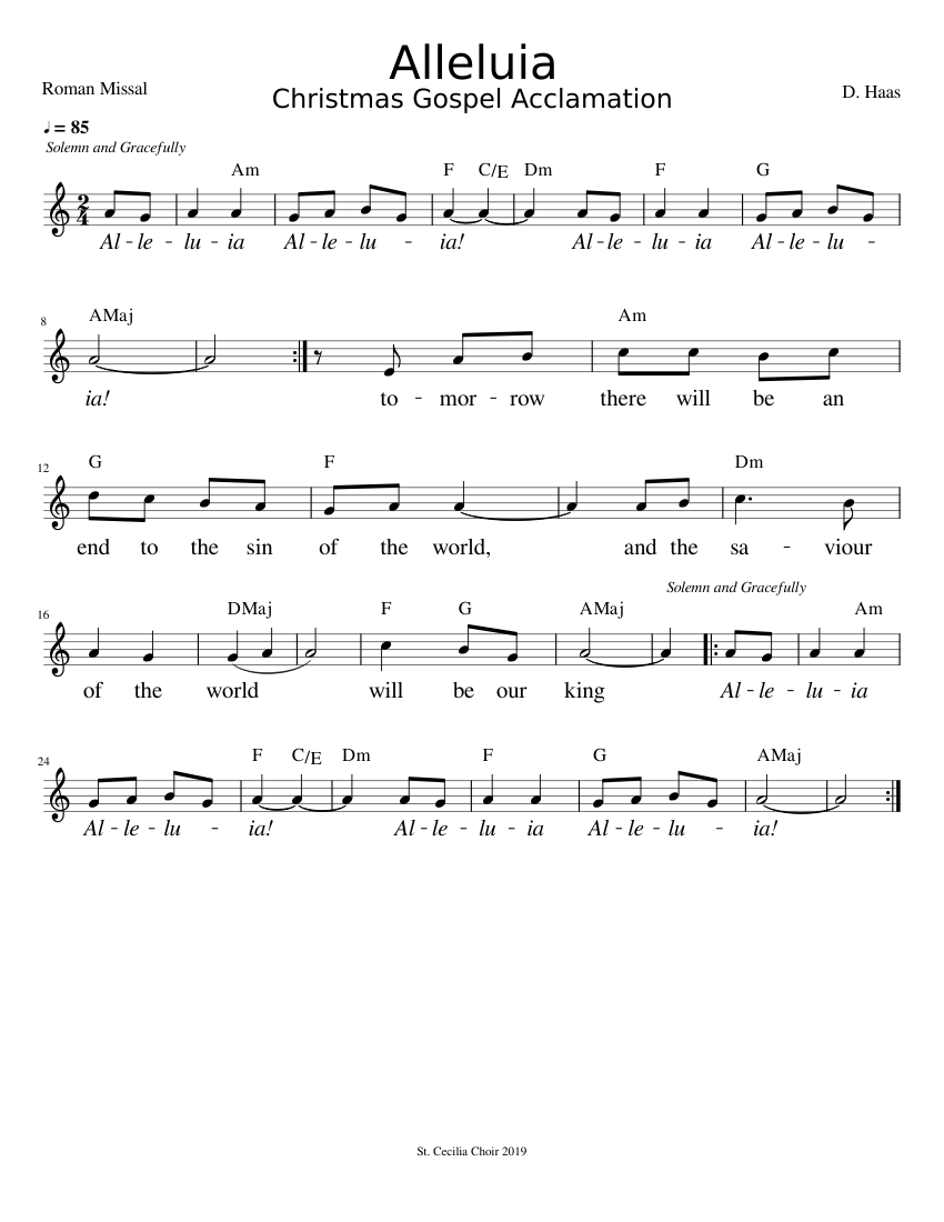 Christmas Alleluia Sheet music for Piano (Solo) Easy