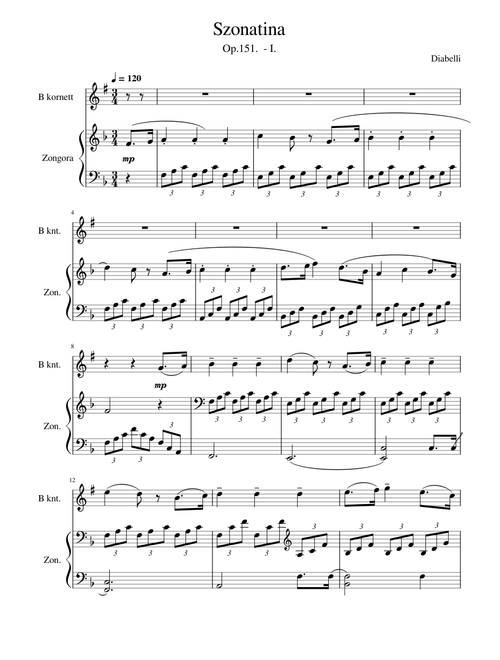 Sonatine I, op. 151 – Anton Diabelli Diabelli Szonatina