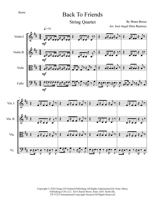 Back To Friends (Arr. José angel Ortiz ramirez) - sombr (String Quartet)
