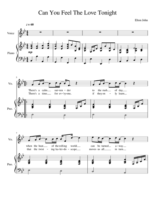 Can You Feel The Love Tonight – Elton John