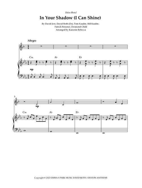 In Your Shadow I Can Shine (Arr. Kaiserin Rebecca) - Tokio Hotel (Trumpet and Piano)