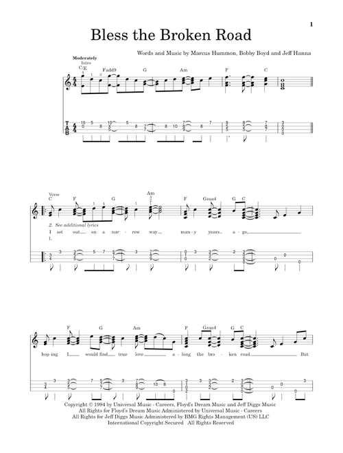 Bless The Broken Road - Rascal Flatts (Easy Ukulele (with Tab))