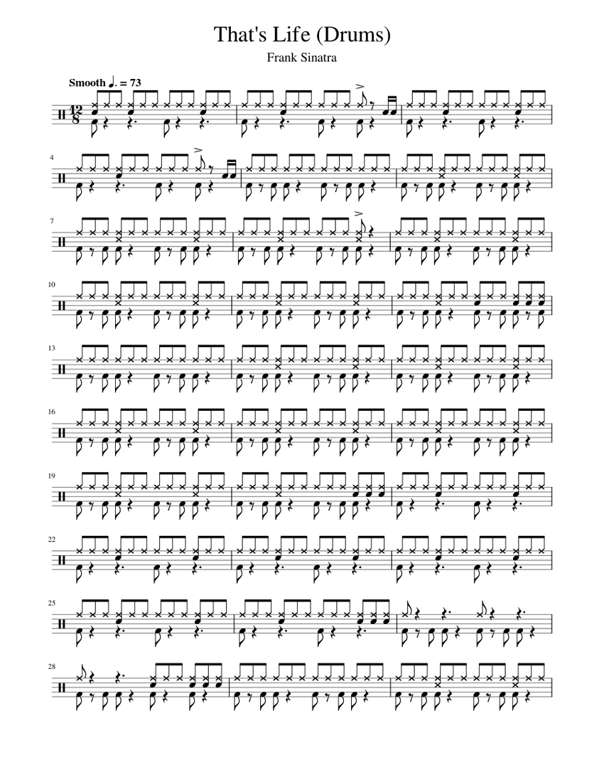 That s Life Drums Sheet Music For Drum Group Solo Musescore that-s-life-drums-sheet-music-for-drum-group-solo-musescore