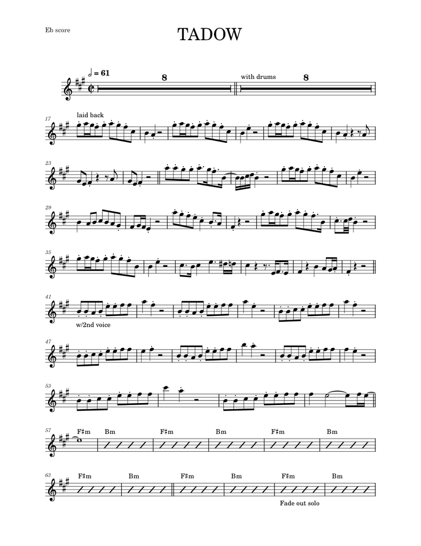 Tadow FKJ Masego (ALTO SAX REMAKE) Sheet music for Saxophone alto