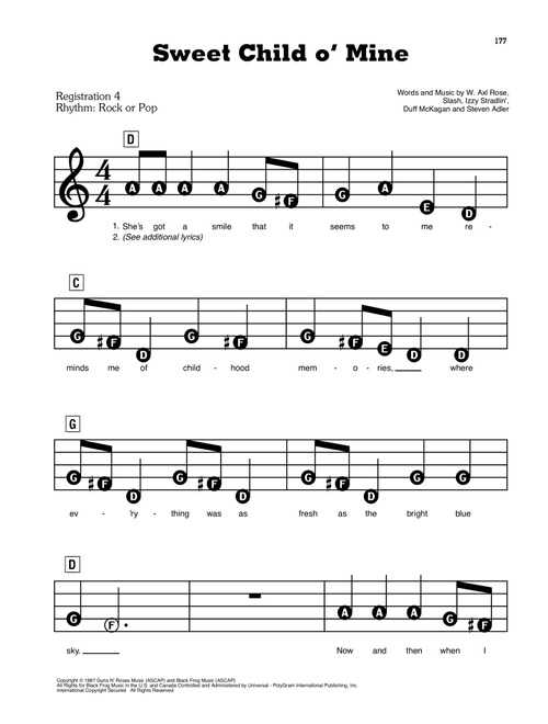 Sweet Child O' Mine - Guns N' Roses (E-Z Play Today)