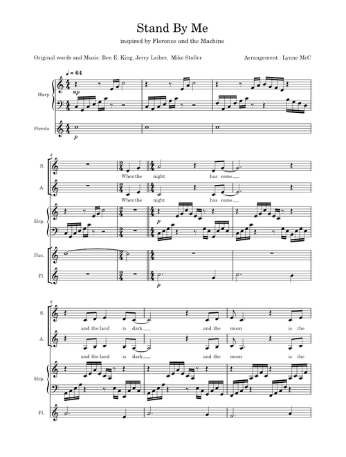 Stand by me – SATB - Ben E King - Florence + The Machine