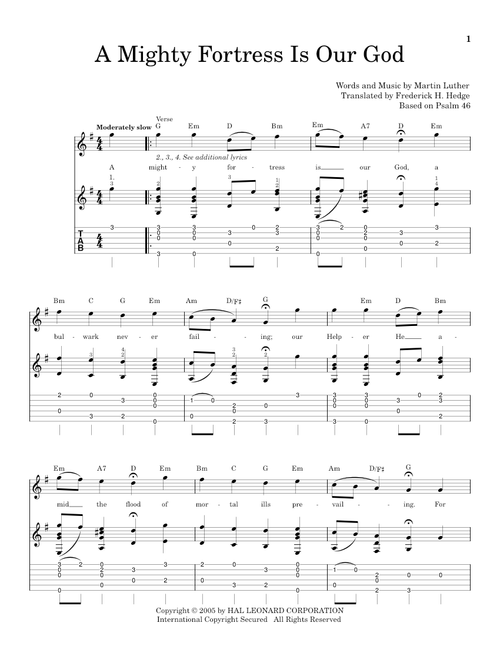A Mighty Fortress Is Our God - Martin Luther (Solo Guitar)