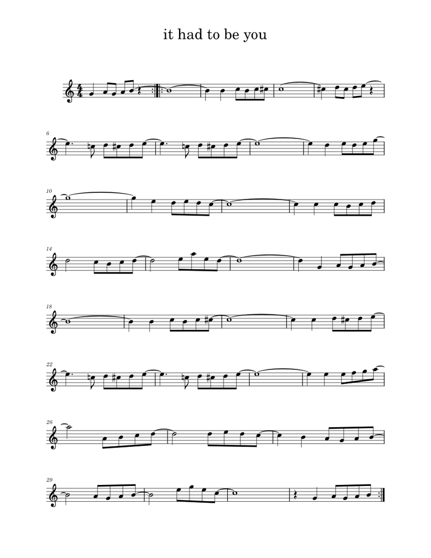 IT HAD TO BE yOU – Isham jones it had to be you en DO Sheet Music for ...