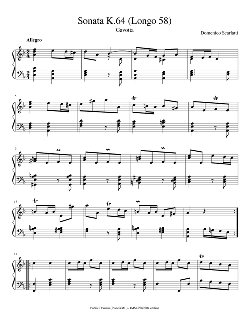 Scarlatti: Sonata K.64 (Longo 58) - IMSLP Edition