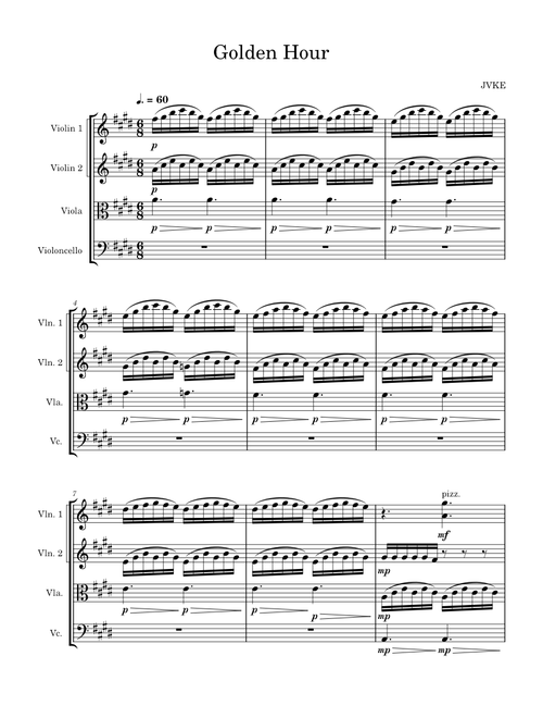 Golden hour – JVKE (arr. String Quartet)