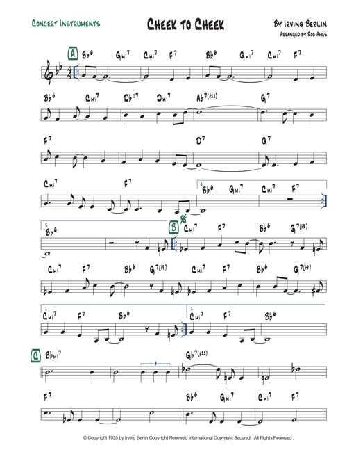 Cheek To Cheek (Arr. Rob Ames) - Fred Astaire (Lead Sheet - Fake Book)