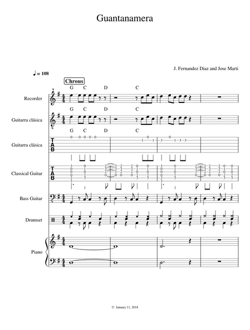 Guantanamera – José Fernandez Díaz