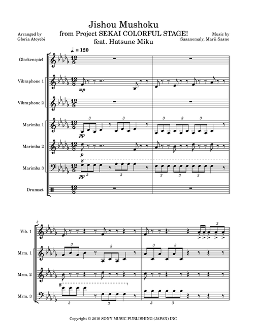 Jishou Mushoku (Arr. Gloria Atoyebi) - Sasanomaly (Percussion Ensemble)