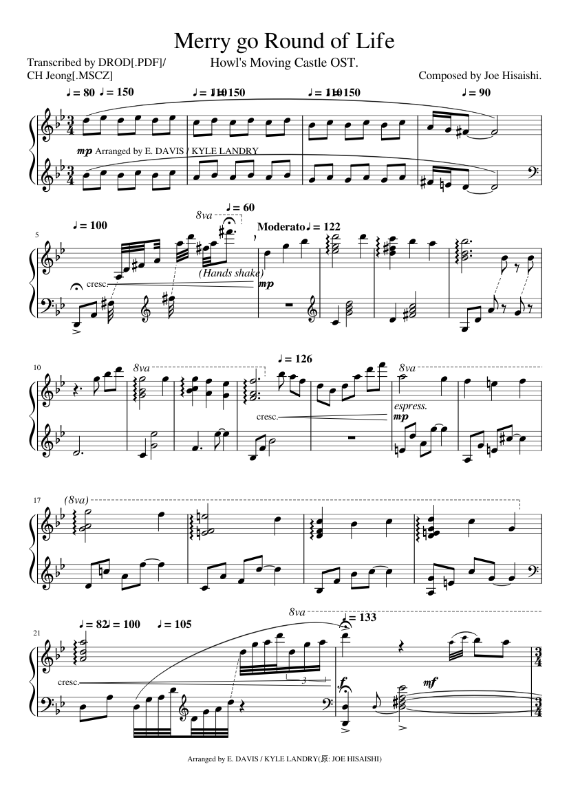 Merry go round of life(人生のメリーゴーランド) - Kyle Landry Sheet