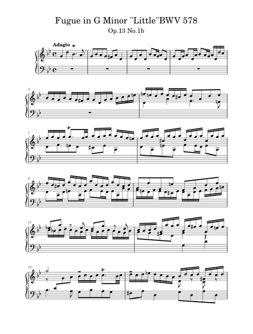 Fugue in G Minor "Little"BWV 578