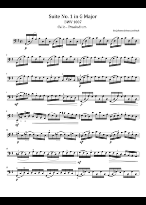 Cello Suite No 1 BWV 1007 in D major prelude & Gigue - Johann Sebastian ...