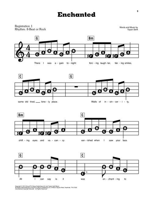 Enchanted - Taylor Swift (E-Z Play Today)