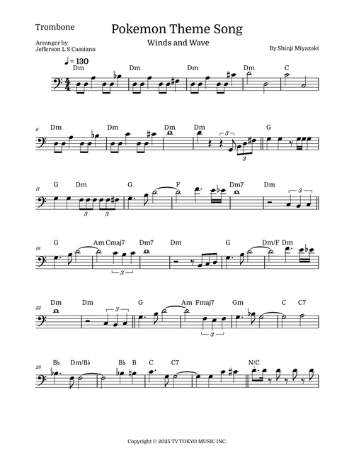 Pokemon (Arr. Jefferson LS Cassiano) - Shinji Miyazaki (Trombone and Piano)